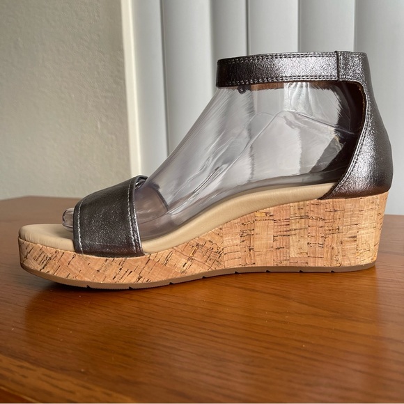 ABEO Cecile Metatarsal Leather Wedge Sandals Silver Size 9 - Picture 3 of 15